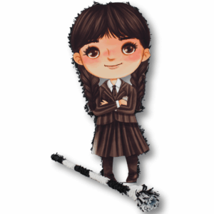 Piñata Mädchen in schwarz mit Piñatastab