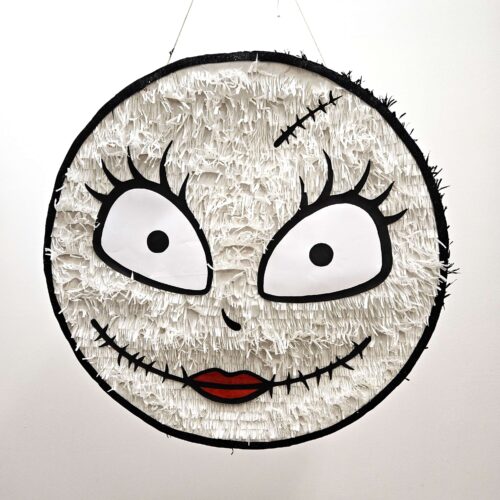 Piñata Monstergesicht schwarz weiß