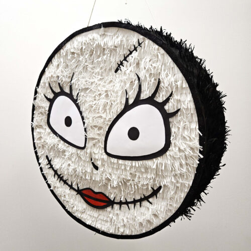 Piñata Monstergesicht schwarz weiß
