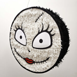 Piñata Monstergesicht schwarz weiß