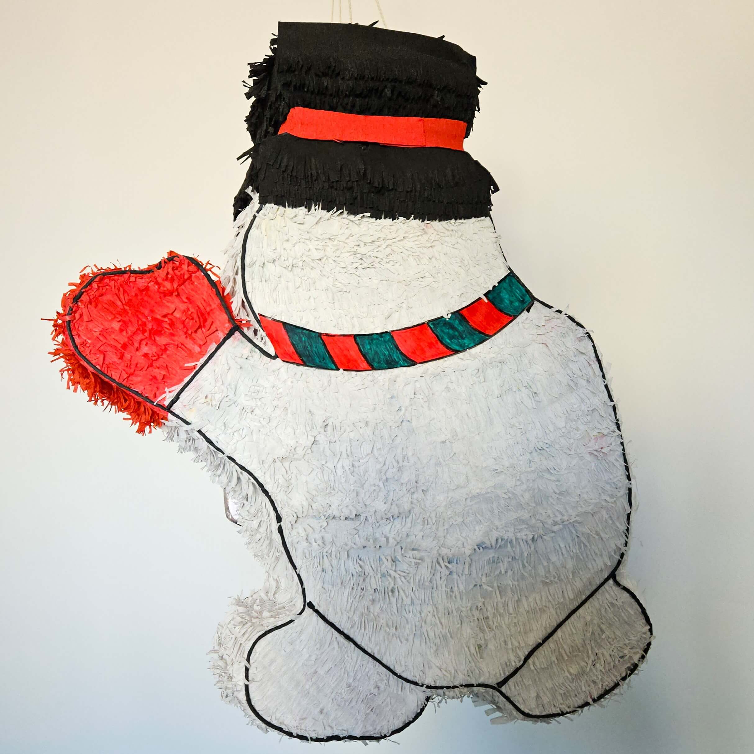 Piñata kleiner Schneemann Rückenansicht